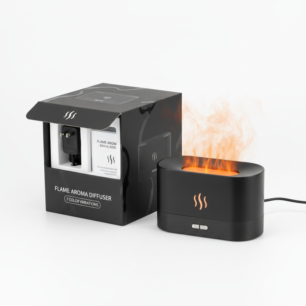 Flame Aroma Diffuser with retail packaging