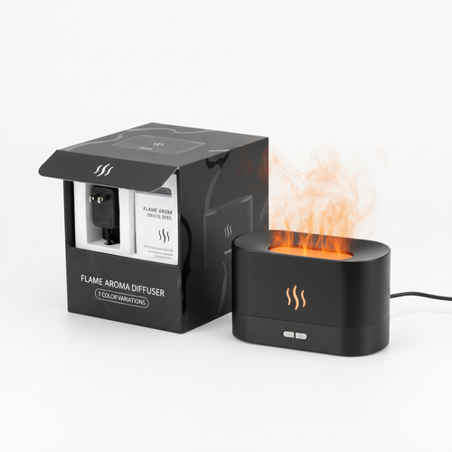 Flame Aroma Diffuser with retail packaging